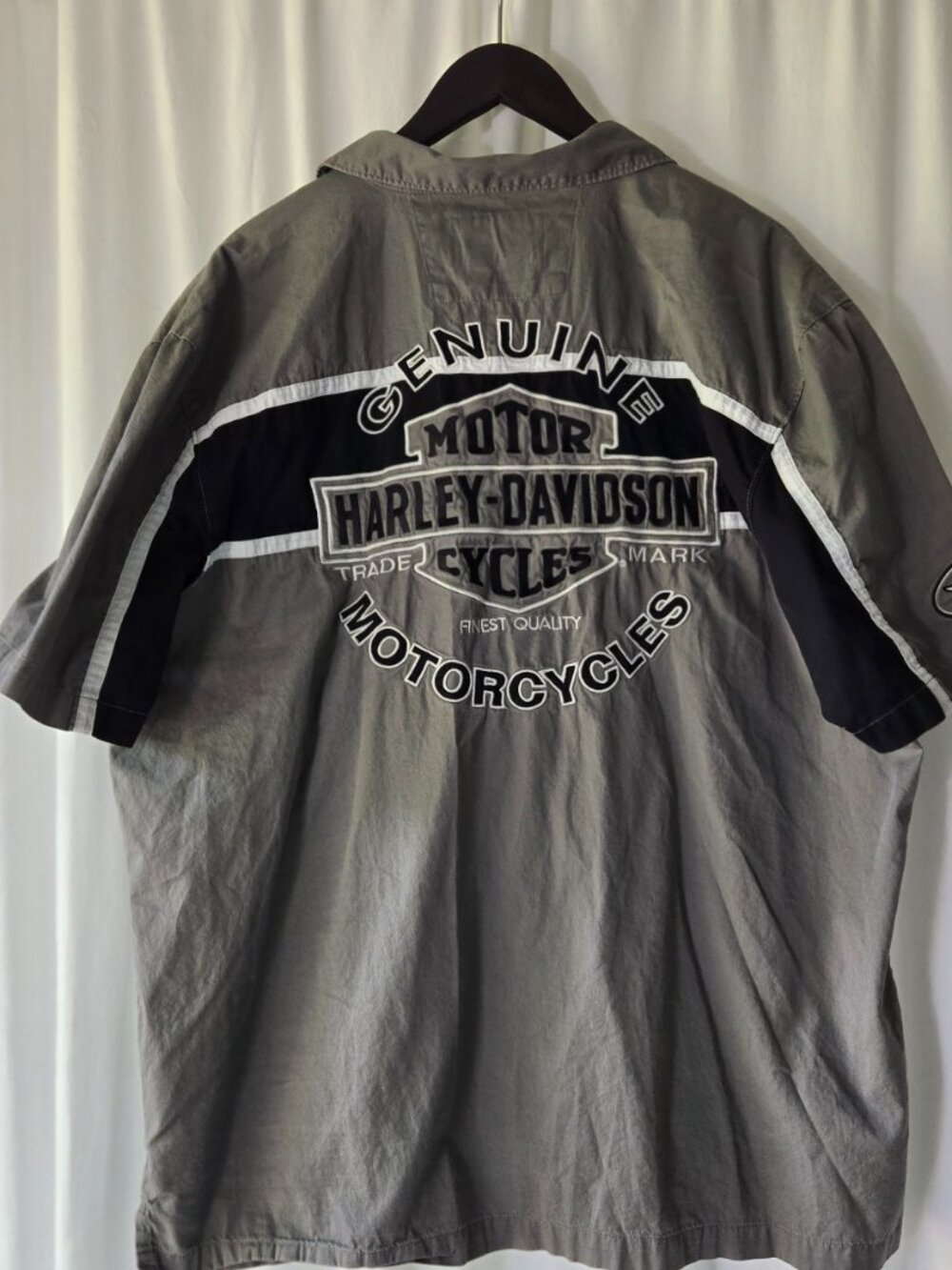 Harley Davidson Garage Shirt Size XL Color Block, Grey and Black - Picture 4 of 6